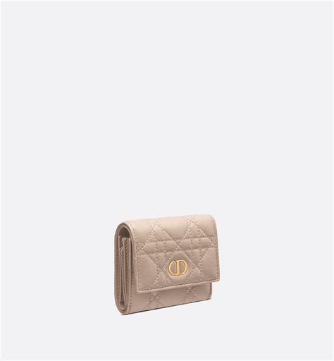 dior caro hibiscus|Dior Caro Hibiscus Wallet Powder Beige Supple Cannage Calfskin.